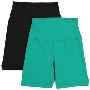 Yogalicious Set of Two Lux Elastic Free High Rise Basic Shorts NWT